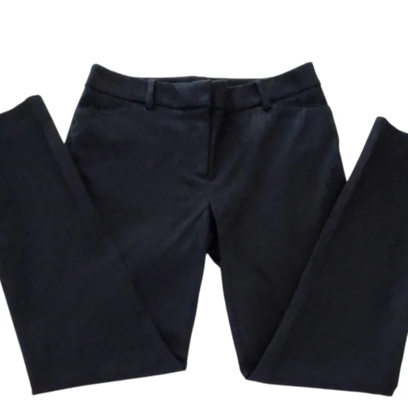 White House Black Market Womens Slim Ankle Jaquard Textured Black Pants Size 2L - Picture 7 of 8